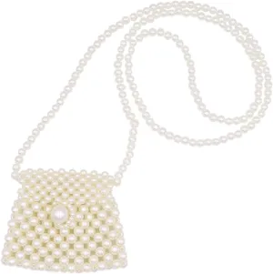 White Pearl Purse Shoulder Bag for Women Girls Purse Pearl Beaded Clutch for Prom Wedding Party,Flap Evening Bag 7#