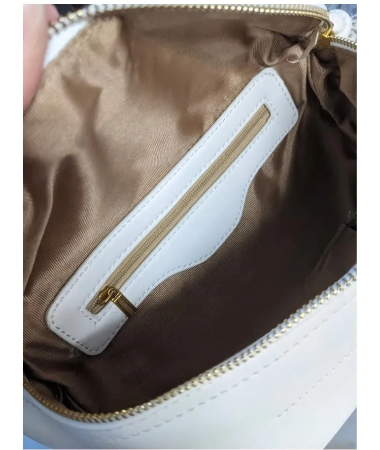 White Vegan Leather Crossbody Fanny Pack Belt Bag