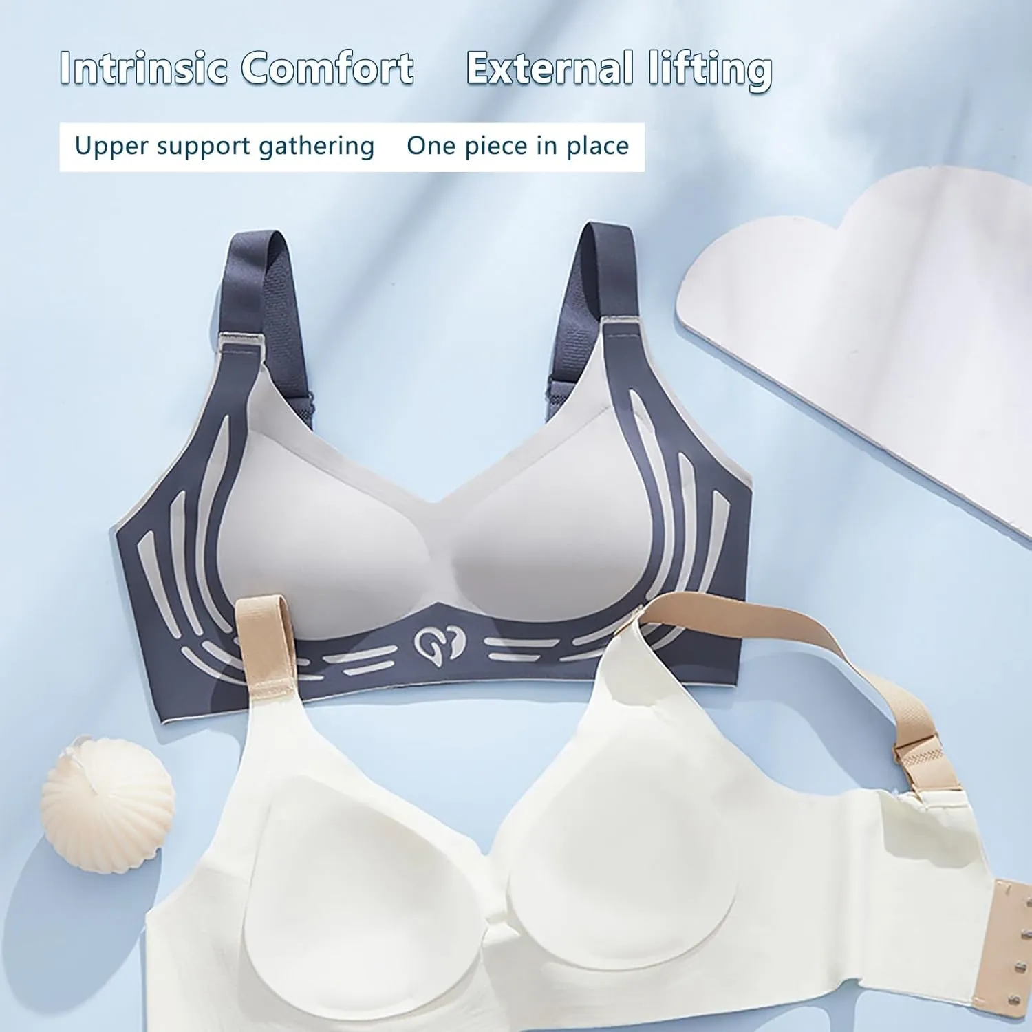 Wireless Bra Lifting Bras Anti-Sagging Super Gather Bra Comfort Pushup Bra for Older Women