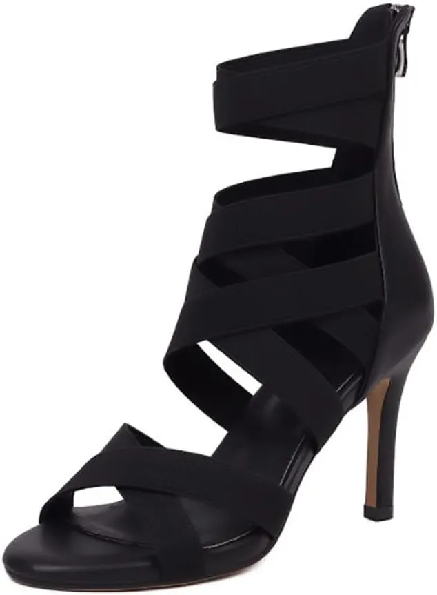 Women High Heel Ankle Dance Boots Open Toe Latin Salsa Ballrooom Dance Shoes Gladiator Booties, Model DS-K9