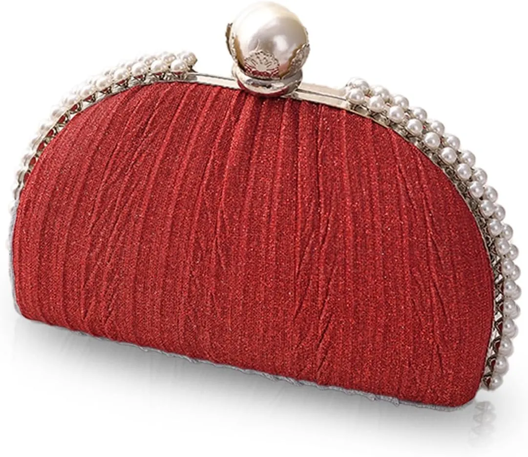 Women Pearl Clutch Pearl Beaded Purse and Clutch Elegant Formal Evening Bag Handbags for Party Wedding Date Night
