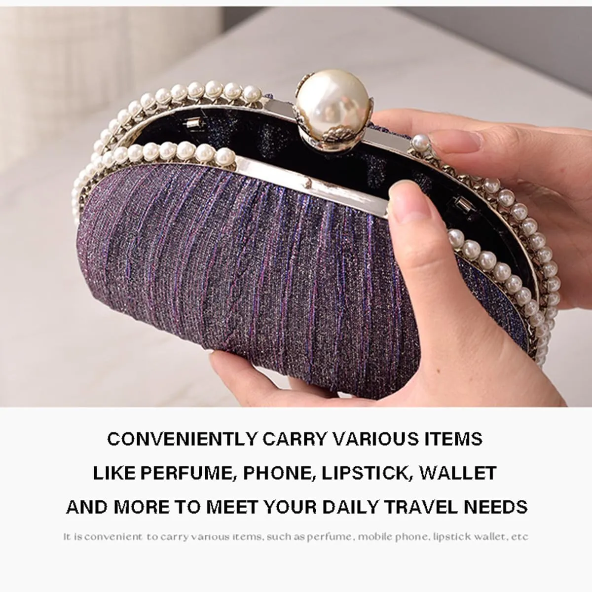 Women Pearl Clutch Pearl Beaded Purse and Clutch Elegant Formal Evening Bag Handbags for Party Wedding Date Night