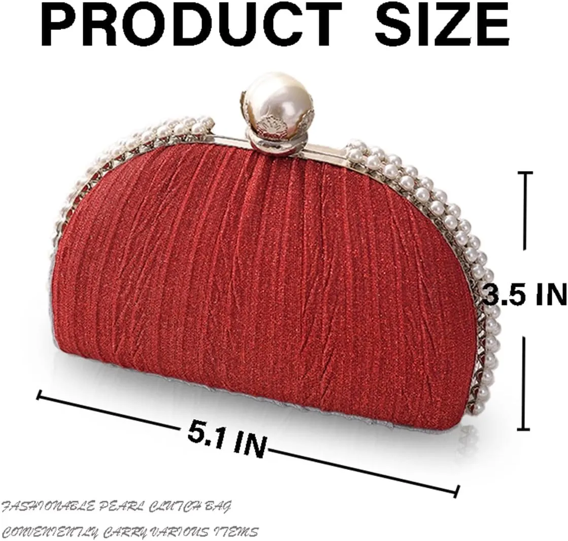 Women Pearl Clutch Pearl Beaded Purse and Clutch Elegant Formal Evening Bag Handbags for Party Wedding Date Night