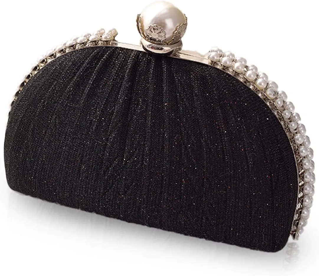 Women Pearl Clutch Pearl Beaded Purse and Clutch Elegant Formal Evening Bag Handbags for Party Wedding Date Night