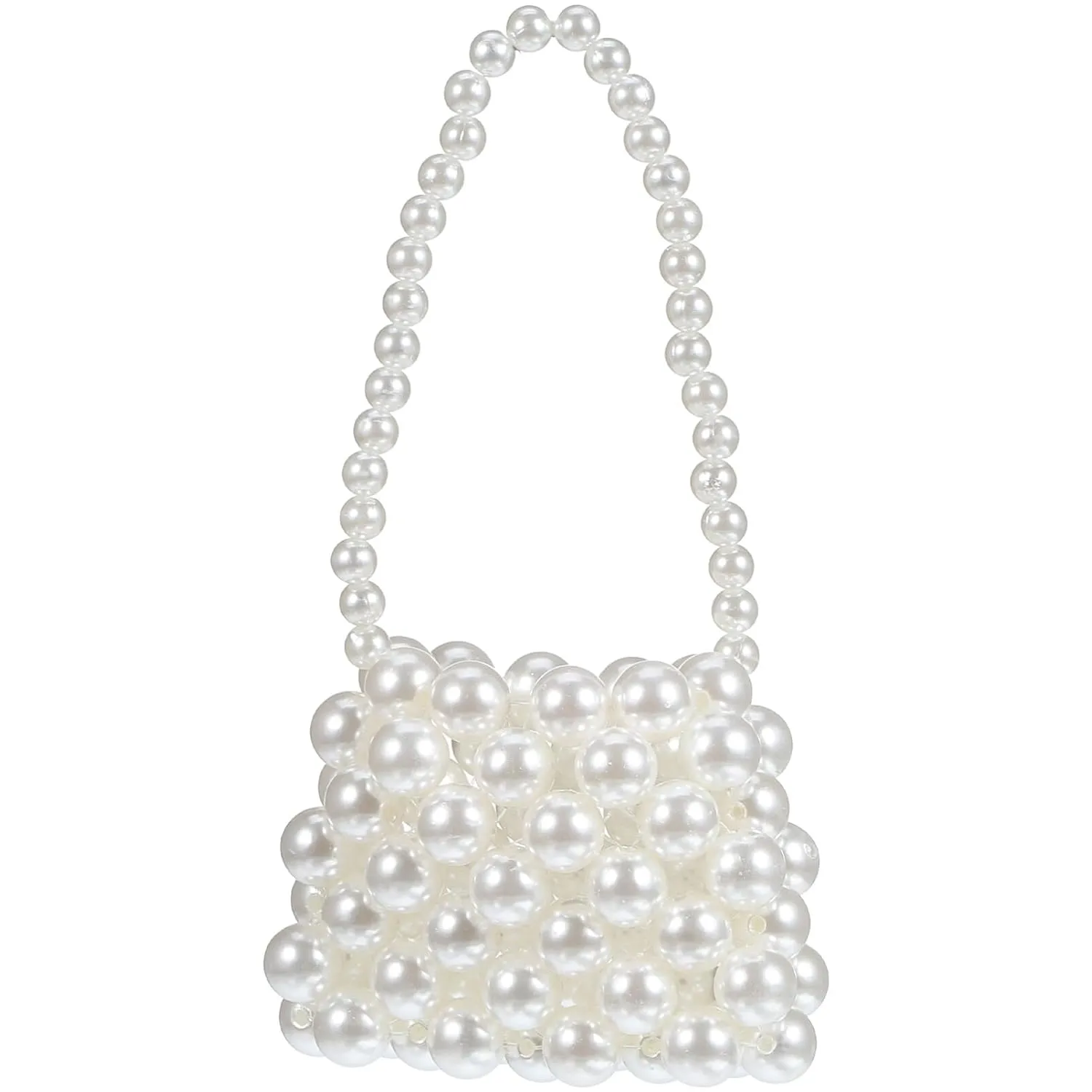Women Pearl Clutch Purse Women Pearl Bag Pearl Handbag White Pearl Purse for Party Wedding with Pearl Chain/1100