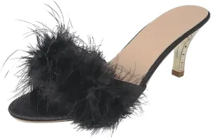 Women Sexy Slipper Cute Fuzzy Heels Furry Kitten Heels for Lingerie Wedding Birthday
