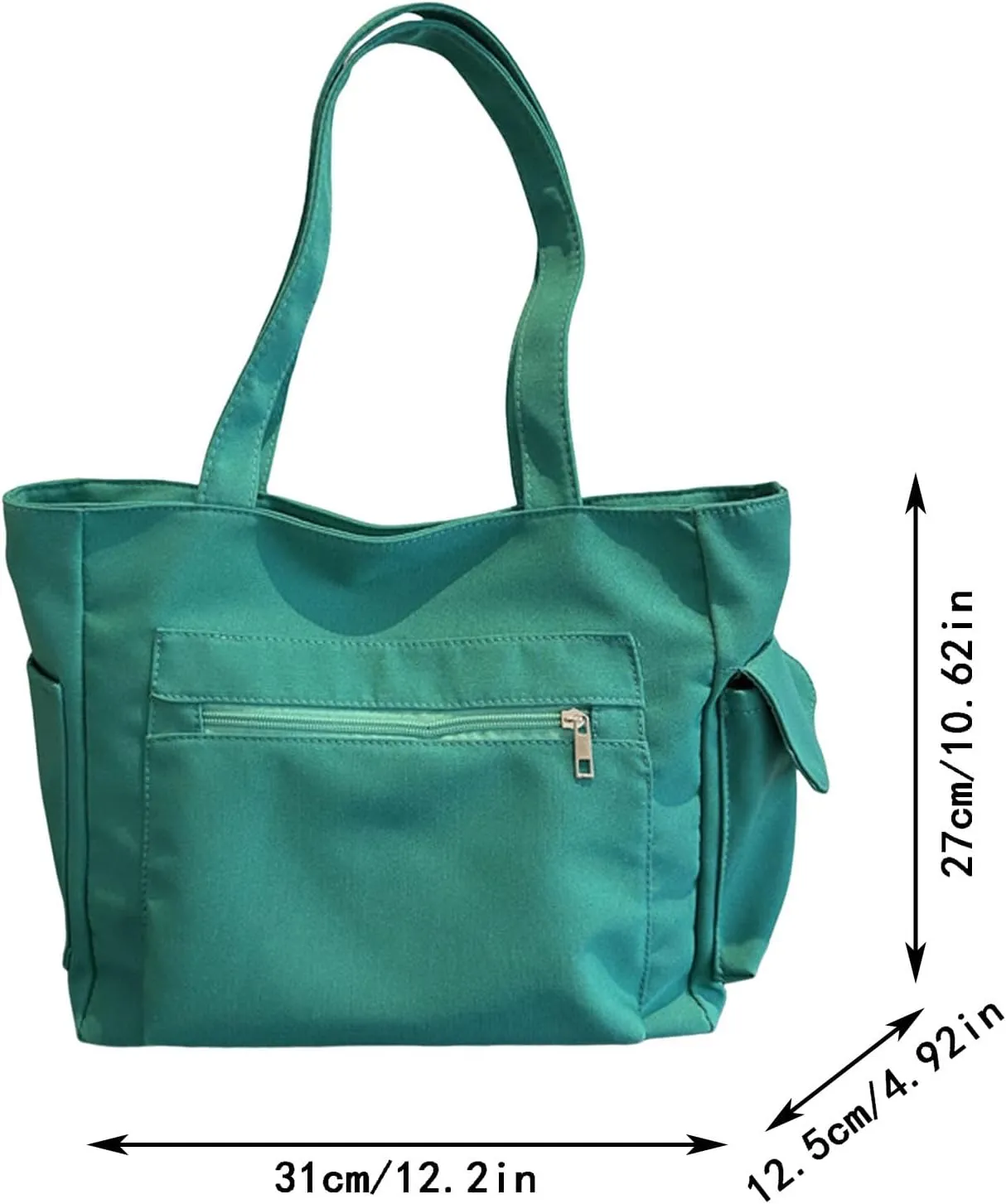 Women Shoulder Bags Fashion New Pattern Simple Solid Color Large Capacity Casual Practical Zipper Bag (White, One Size)