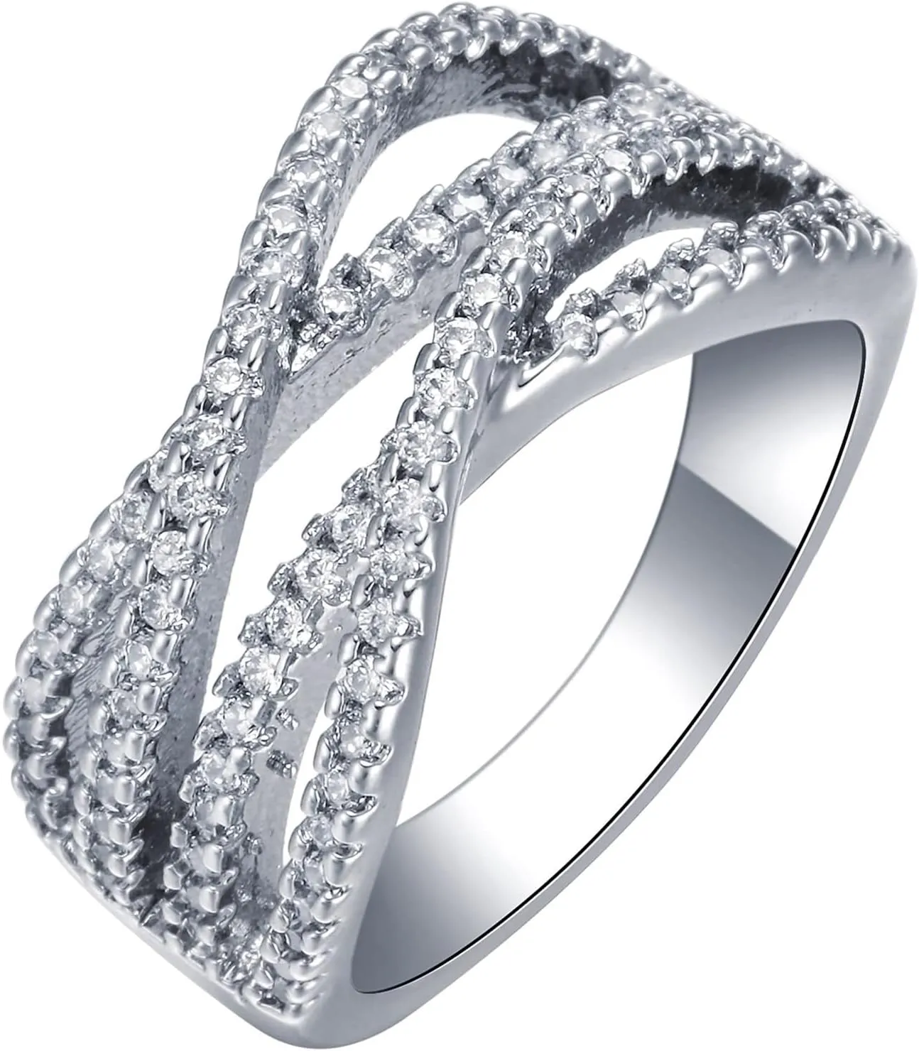 Women Wedding Bands, Jewelry Ring Hollow Cubic Zirconia Wedding Jewelry for Women