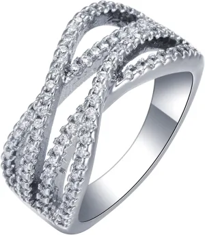 Women Wedding Bands, Jewelry Ring Hollow Cubic Zirconia Wedding Jewelry for Women