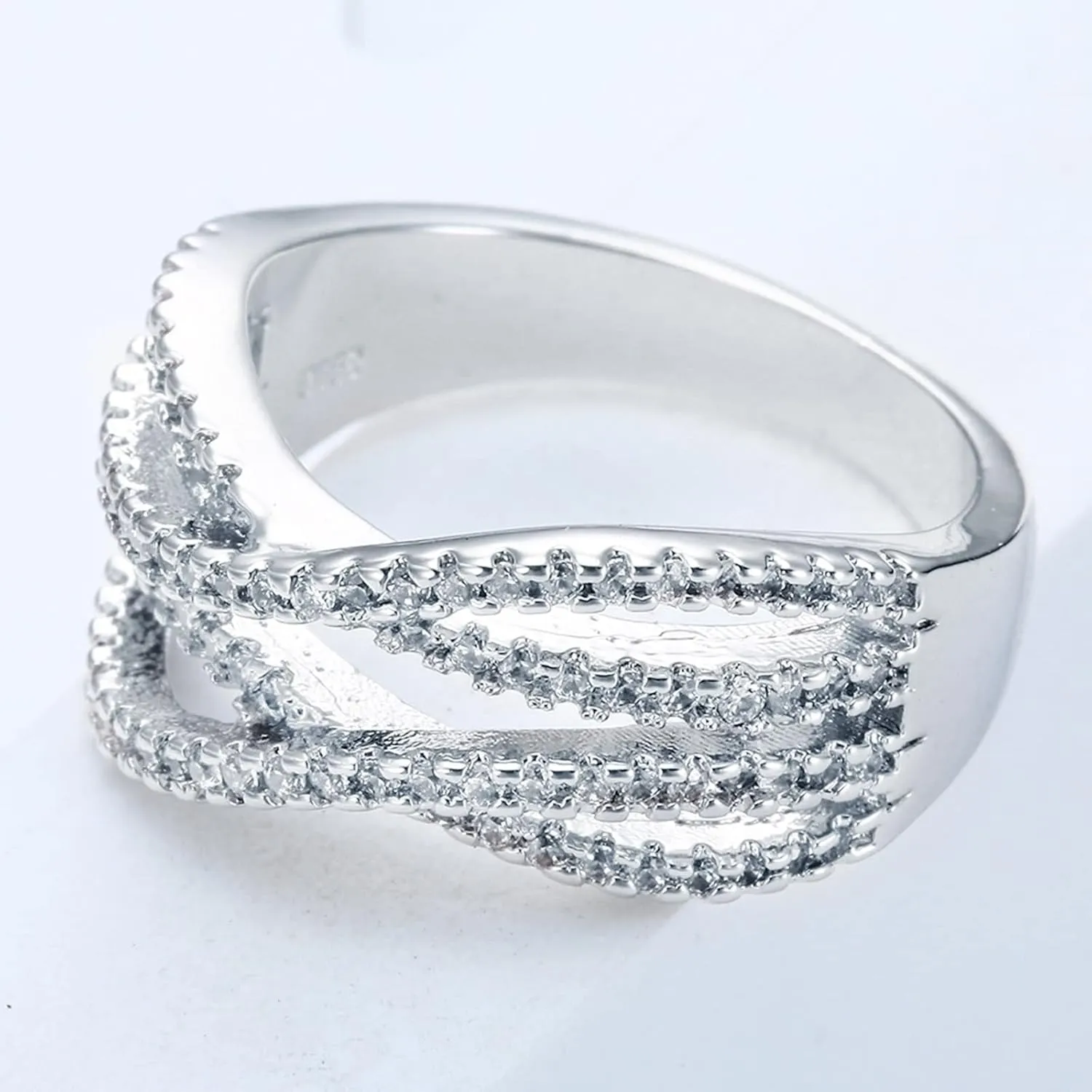 Women Wedding Bands, Jewelry Ring Hollow Cubic Zirconia Wedding Jewelry for Women