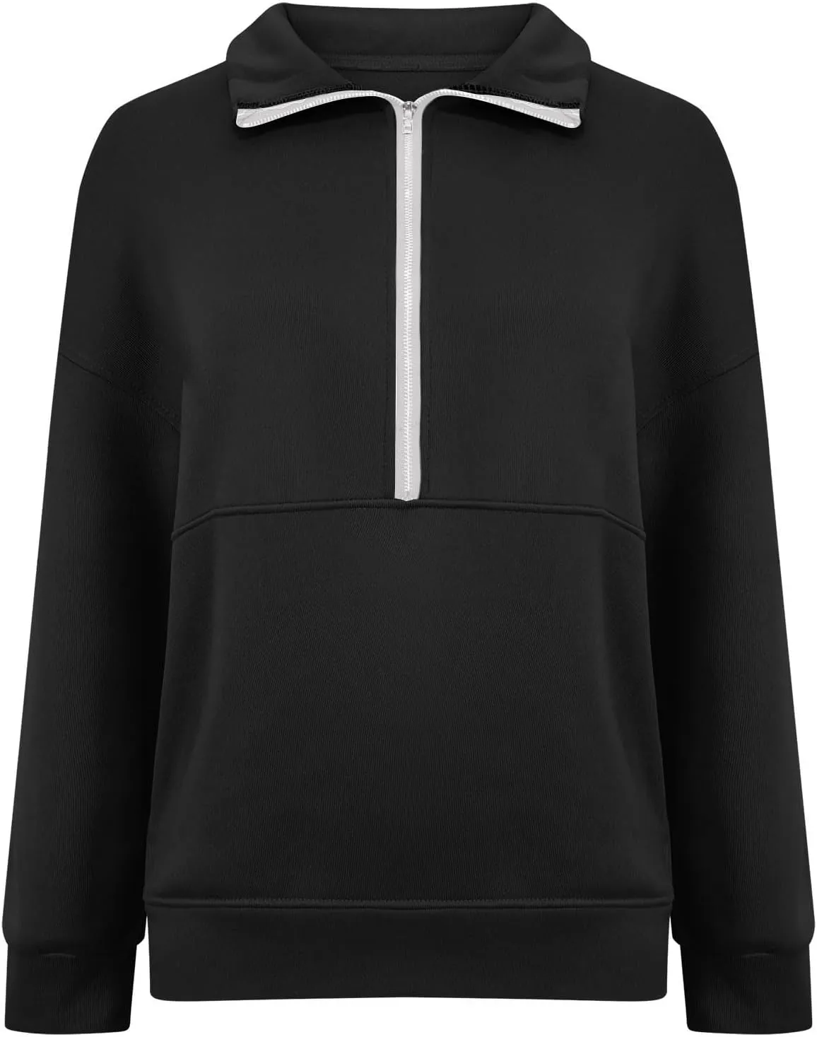 Womens 2025 Fashion Sweatshirts Oversized Half Zip Pocket Sweatshirt Casual Long Sleeve Pullover Tops