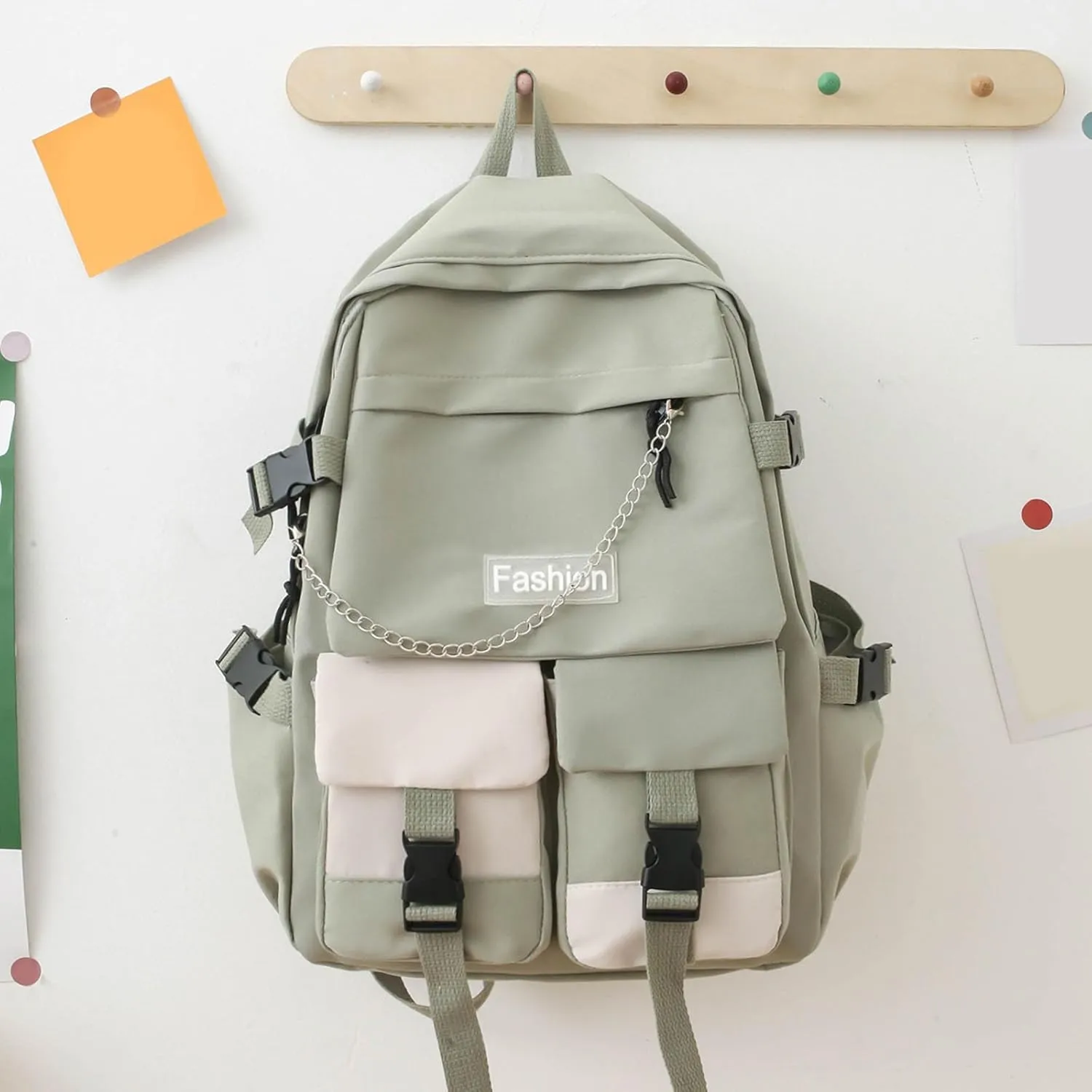 Women's Backpack Fashionable Small Schoolbag Multifunction Practical Layered Backpacks Quilted Purses for Women(Green)