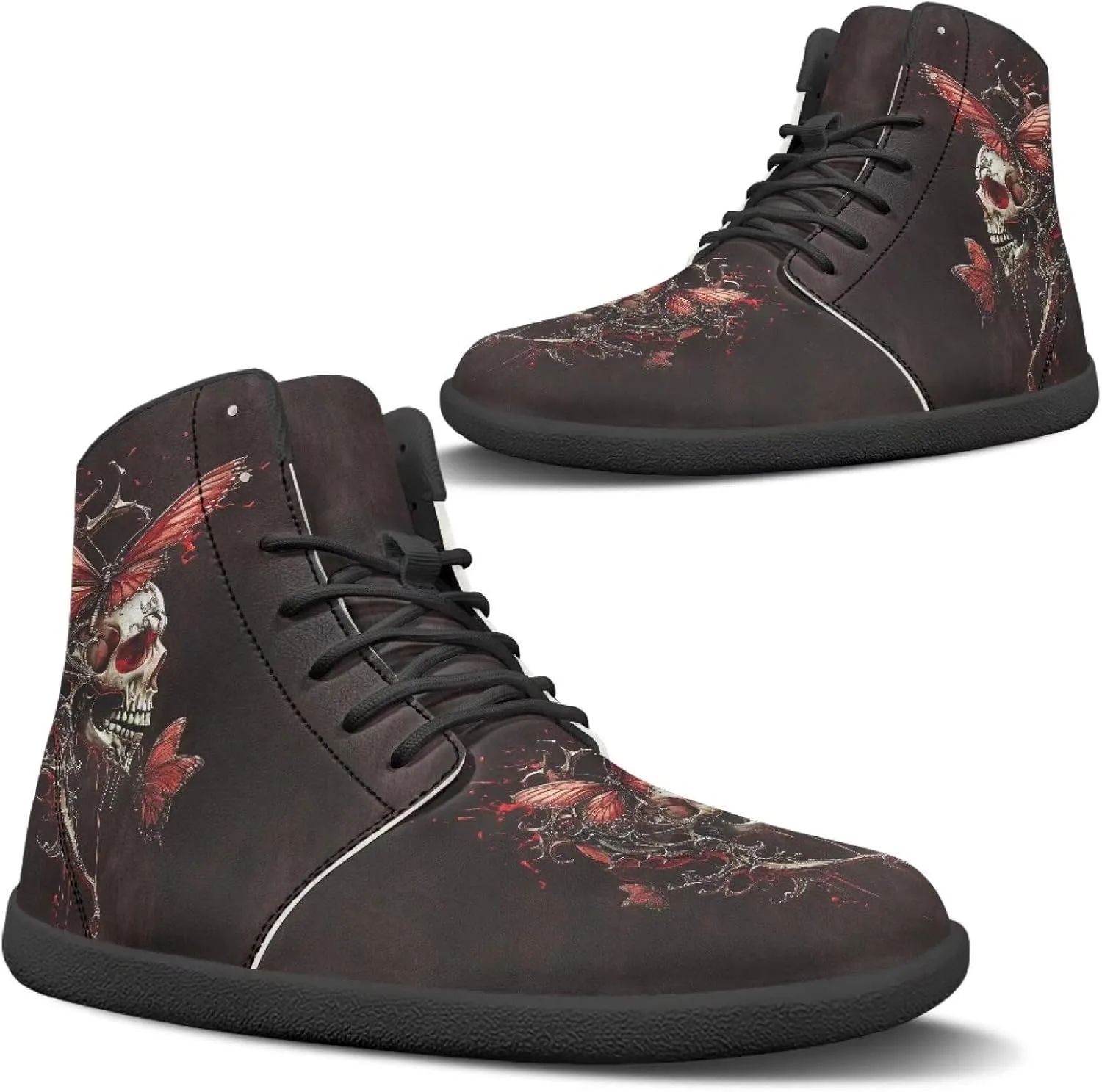 Women's Barefoot High Top Wide Toe Box Exercise Shoes Fashion Athletic Zero Drop Non-Slip Sport Workout Walking Shoes US 6-13.5