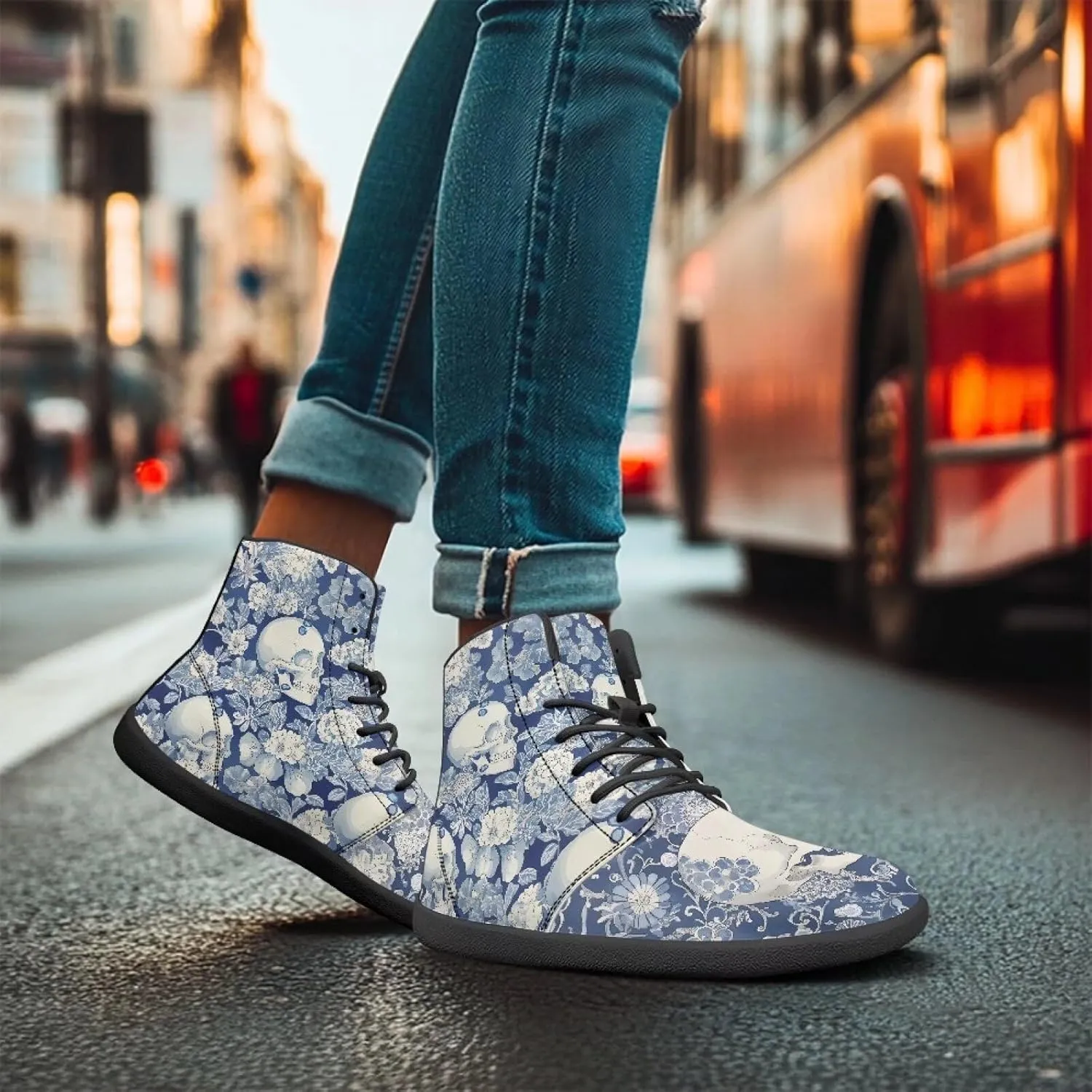Women's Barefoot High Top Wide Toe Box Exercise Shoes Fashion Athletic Zero Drop Non-Slip Sport Workout Walking Shoes US 6-13.5