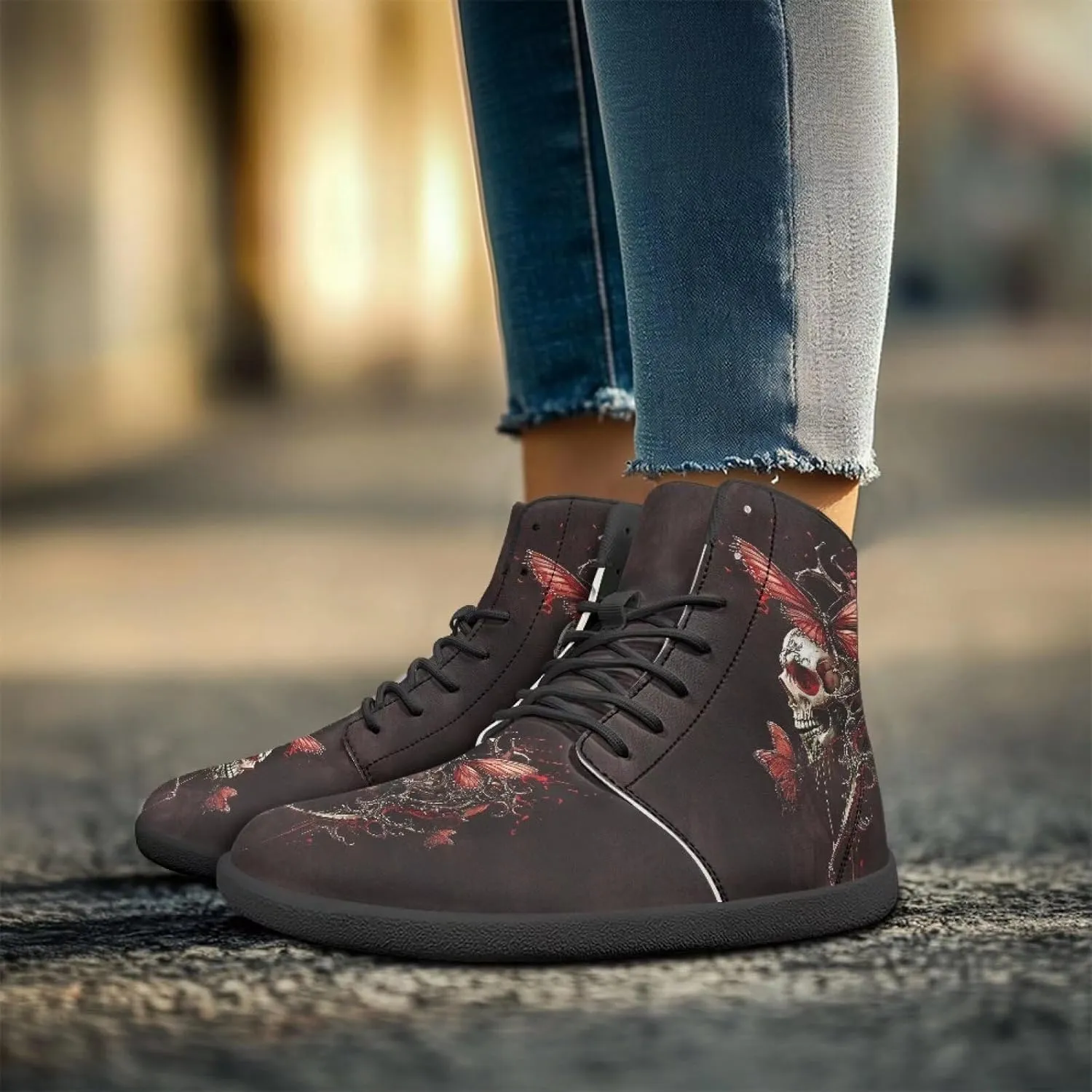Women's Barefoot High Top Wide Toe Box Exercise Shoes Fashion Athletic Zero Drop Non-Slip Sport Workout Walking Shoes US 6-13.5