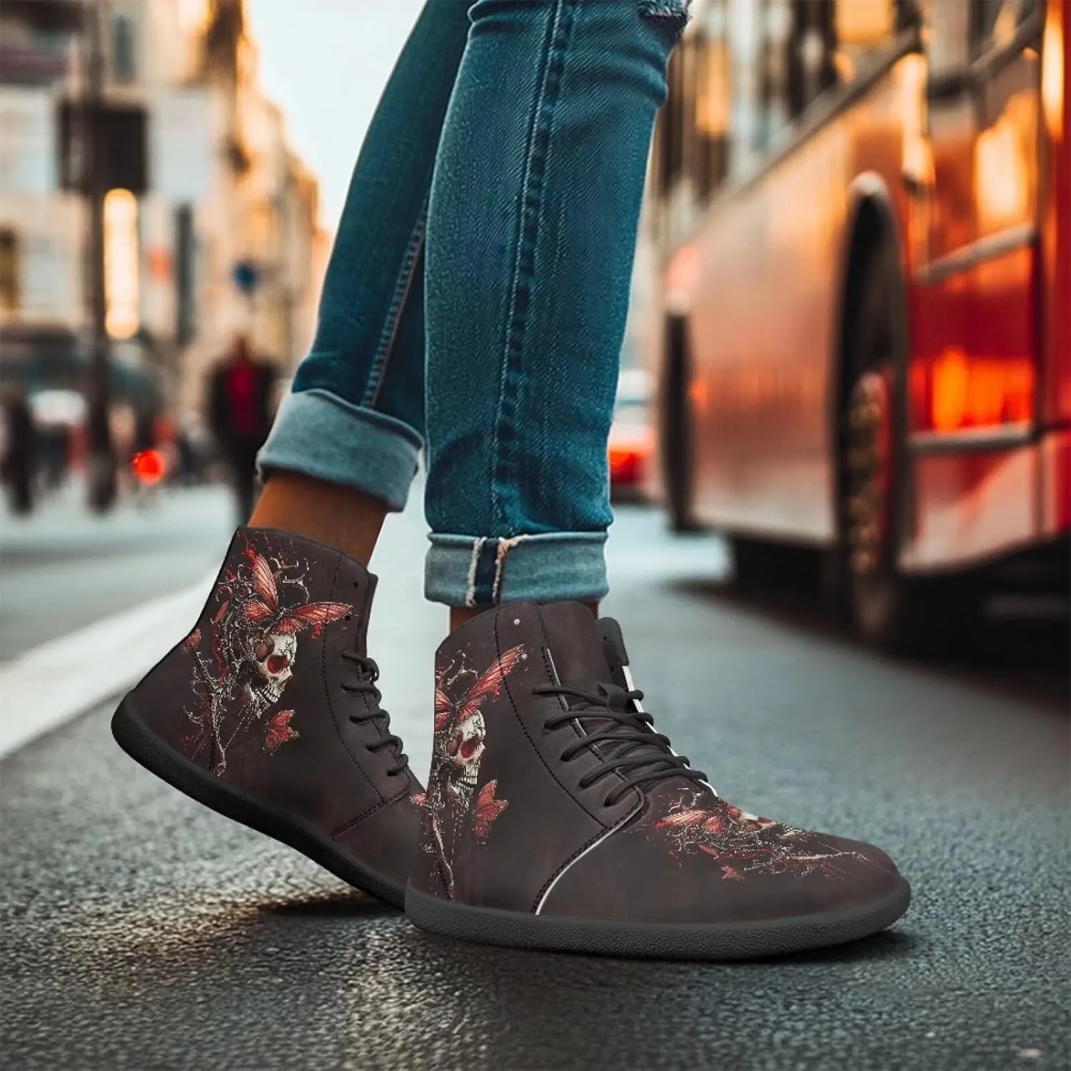 Women's Barefoot High Top Wide Toe Box Exercise Shoes Fashion Athletic Zero Drop Non-Slip Sport Workout Walking Shoes US 6-13.5