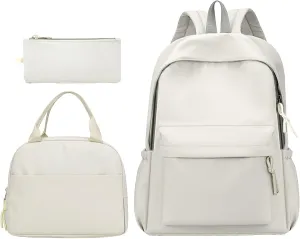 Women's Casual Fashion Backpack Soft Rucksack Ladies Shoulder Bags Medium Mini Vegan Leather Backpack for Woman(White)