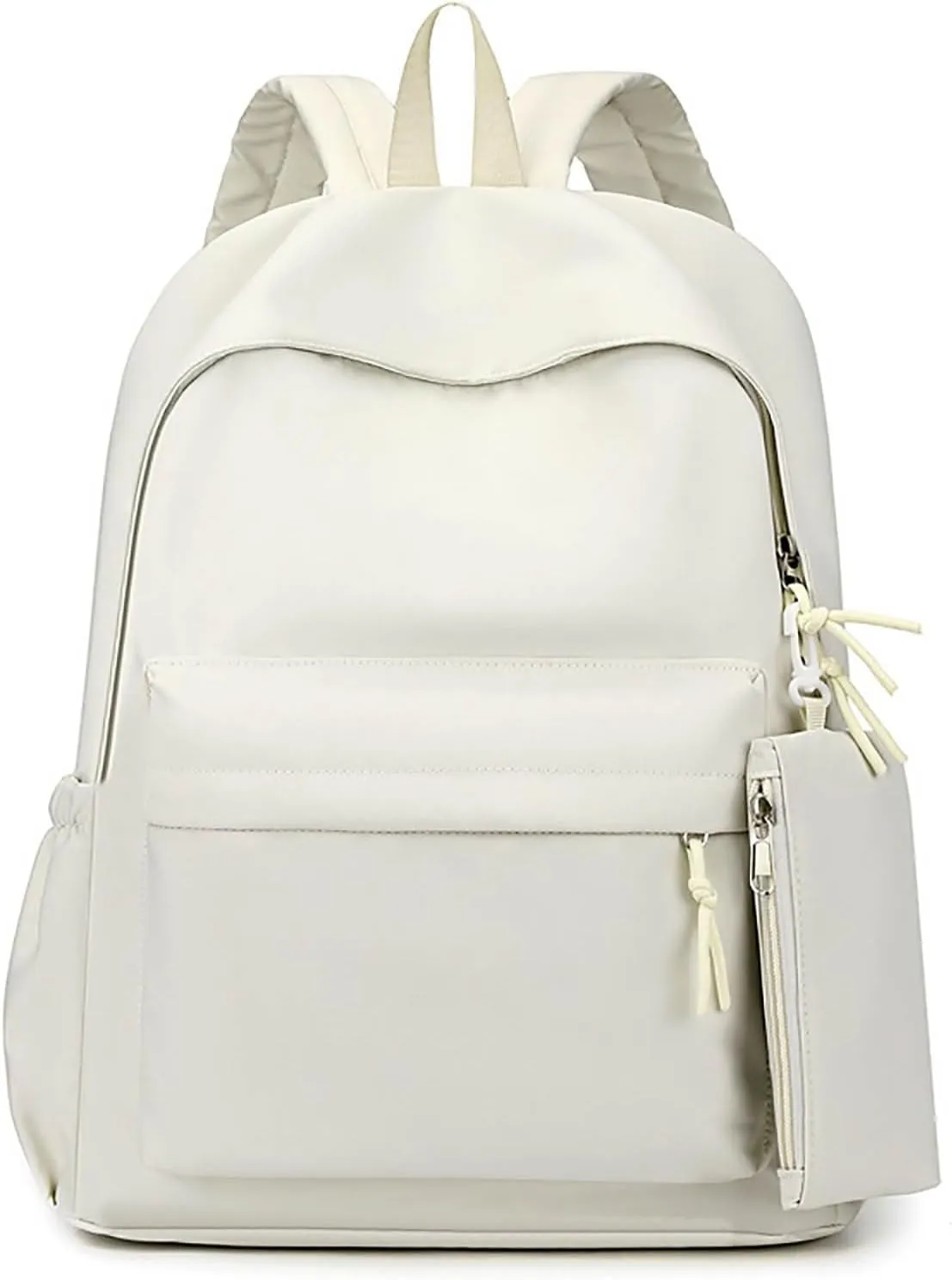 Women's Casual Fashion Backpack Soft Rucksack Ladies Shoulder Bags Medium Mini Vegan Leather Backpack for Woman(White)