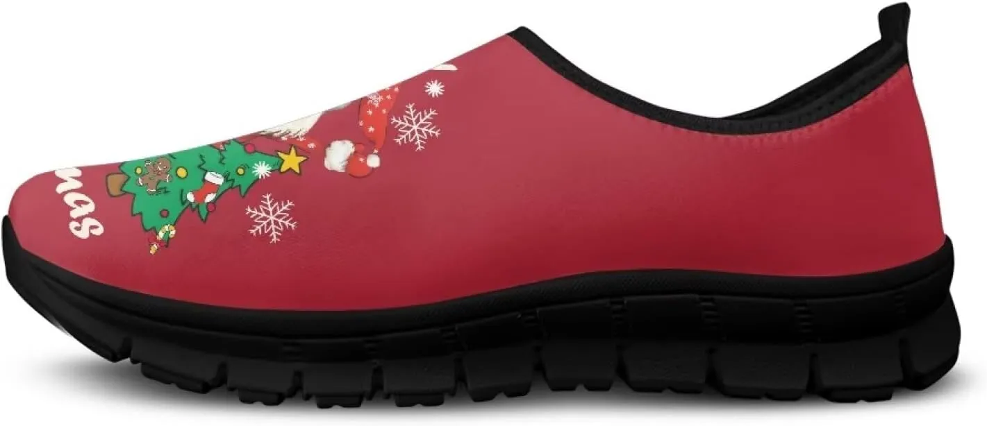 Women's Christmas Sneaker Casual Low Top Shoes Slip On Lightweight Non-Slip Holiday Walking Sneaker for Women US 5.5-11.5