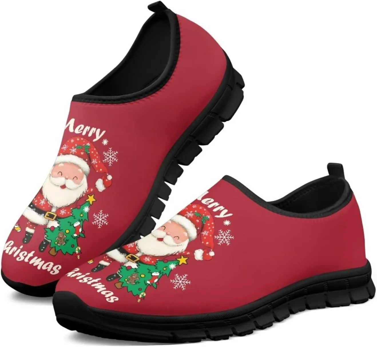 Women's Christmas Sneaker Casual Low Top Shoes Slip On Lightweight Non-Slip Holiday Walking Sneaker for Women US 5.5-11.5