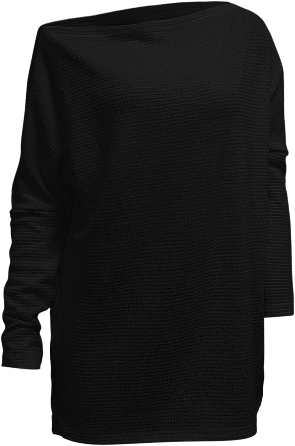 Women's Fall Sweaters 2024 Casual Long Batwing Sleeve Loose Off Shoulder Knit Pullovers Jumper Tops