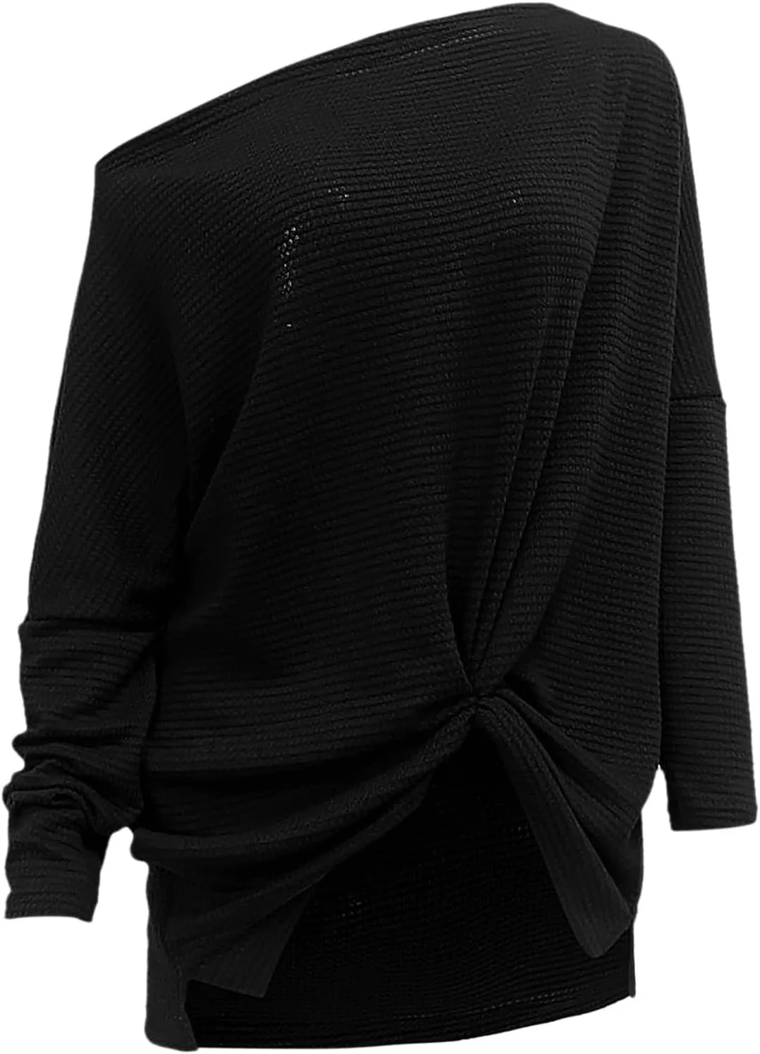 Women's Fall Sweaters 2024 Casual Long Batwing Sleeve Loose Off Shoulder Knit Pullovers Jumper Tops