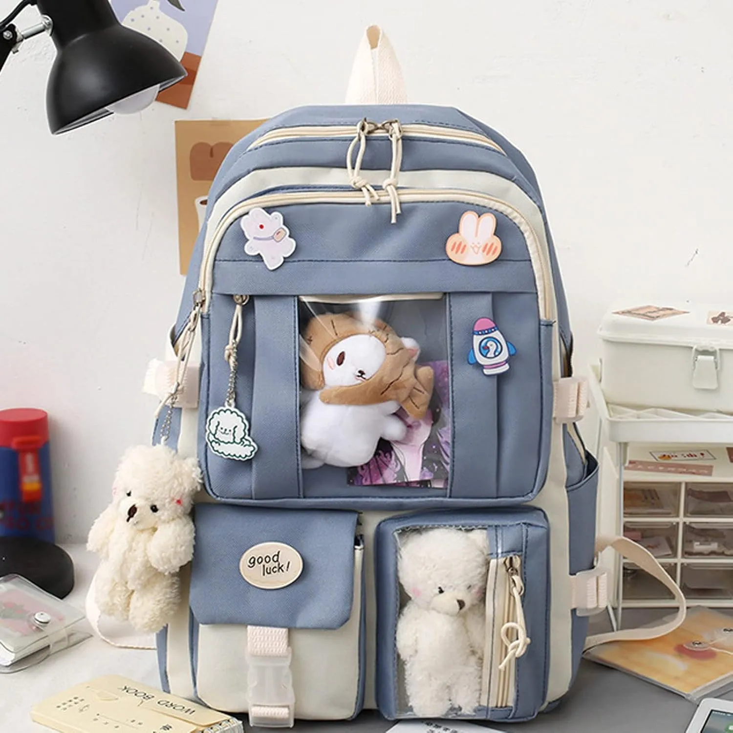 Women's Fashion Cloth Outdoor Travel Bag Fashion Versatile Shoulder Bags Mini Vegan Leather Backpack for Woman(Blue)