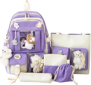 Women's Fashion Cloth Outdoor Travel Bag Fashion Versatile Shoulder Bags Mini Vegan Leather Backpack for Woman(Purple)