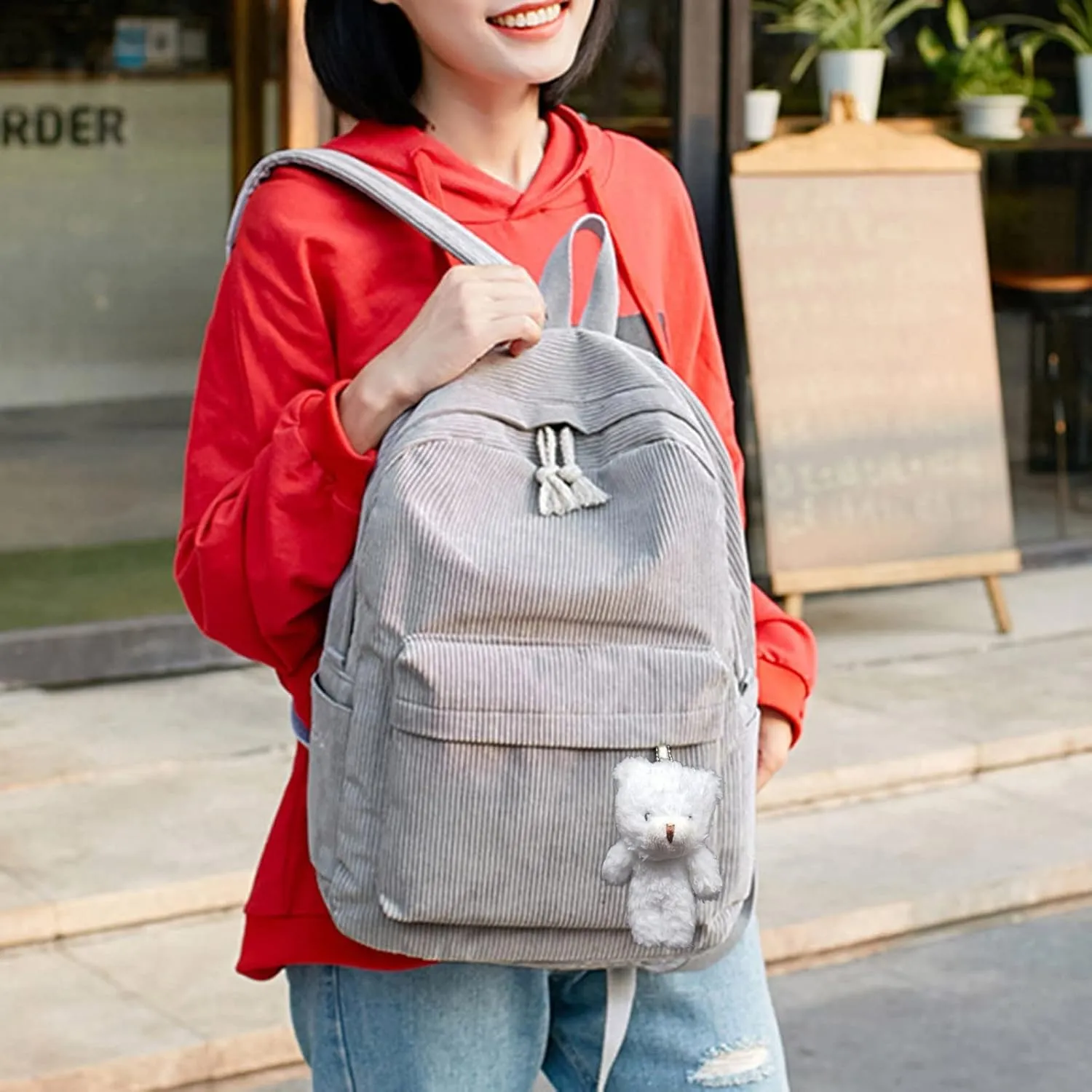 Women's Fashion Cloth Outdoor Travel Bag Travel Mini Backpacks for Teens Mini Vegan Leather Backpack for Woman(Grey)