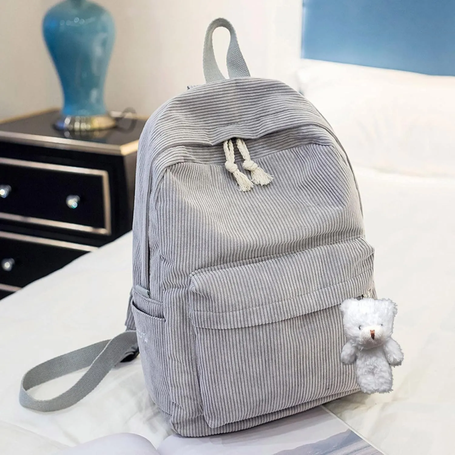 Women's Fashion Cloth Outdoor Travel Bag Travel Mini Backpacks for Teens Mini Vegan Leather Backpack for Woman(Grey)