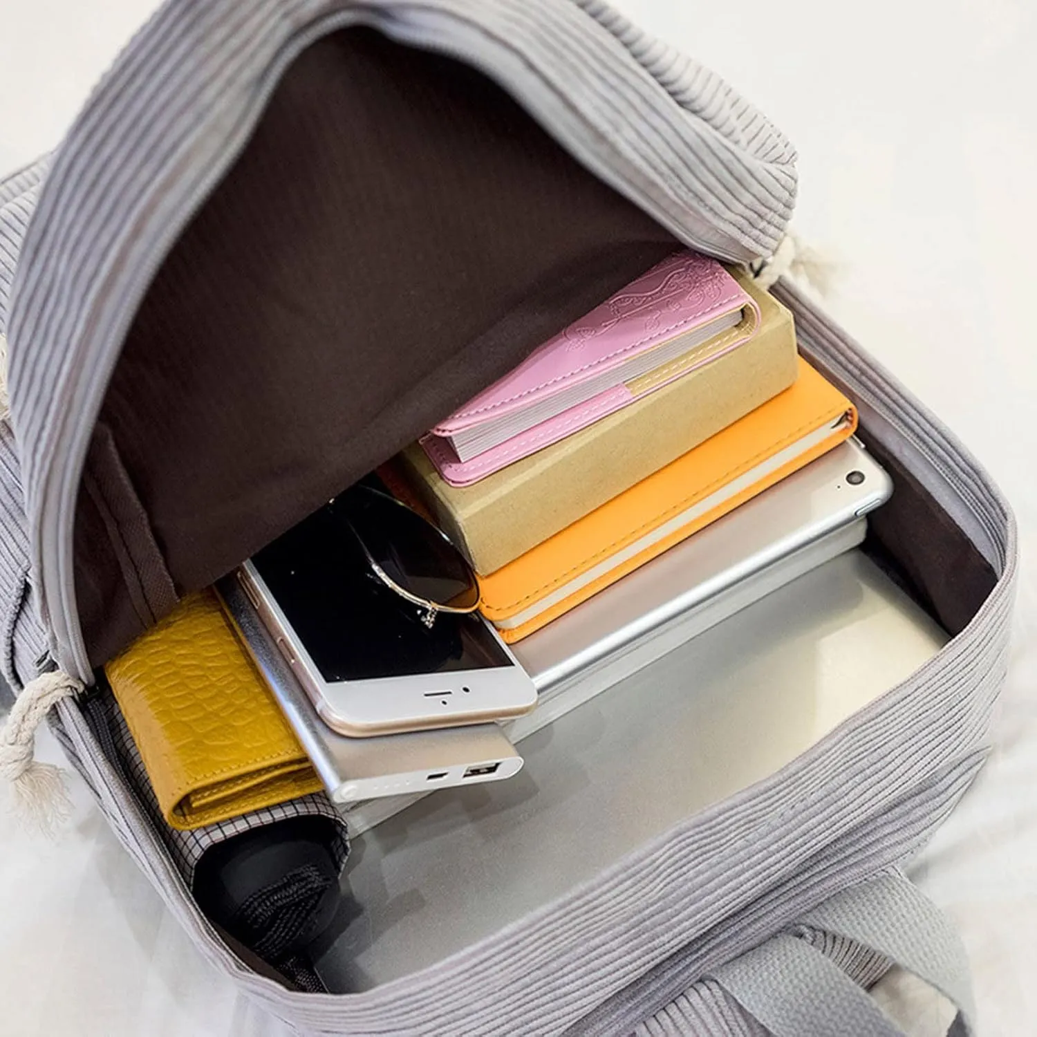 Women's Fashion Cloth Outdoor Travel Bag Travel Mini Backpacks for Teens Mini Vegan Leather Backpack for Woman(Grey)