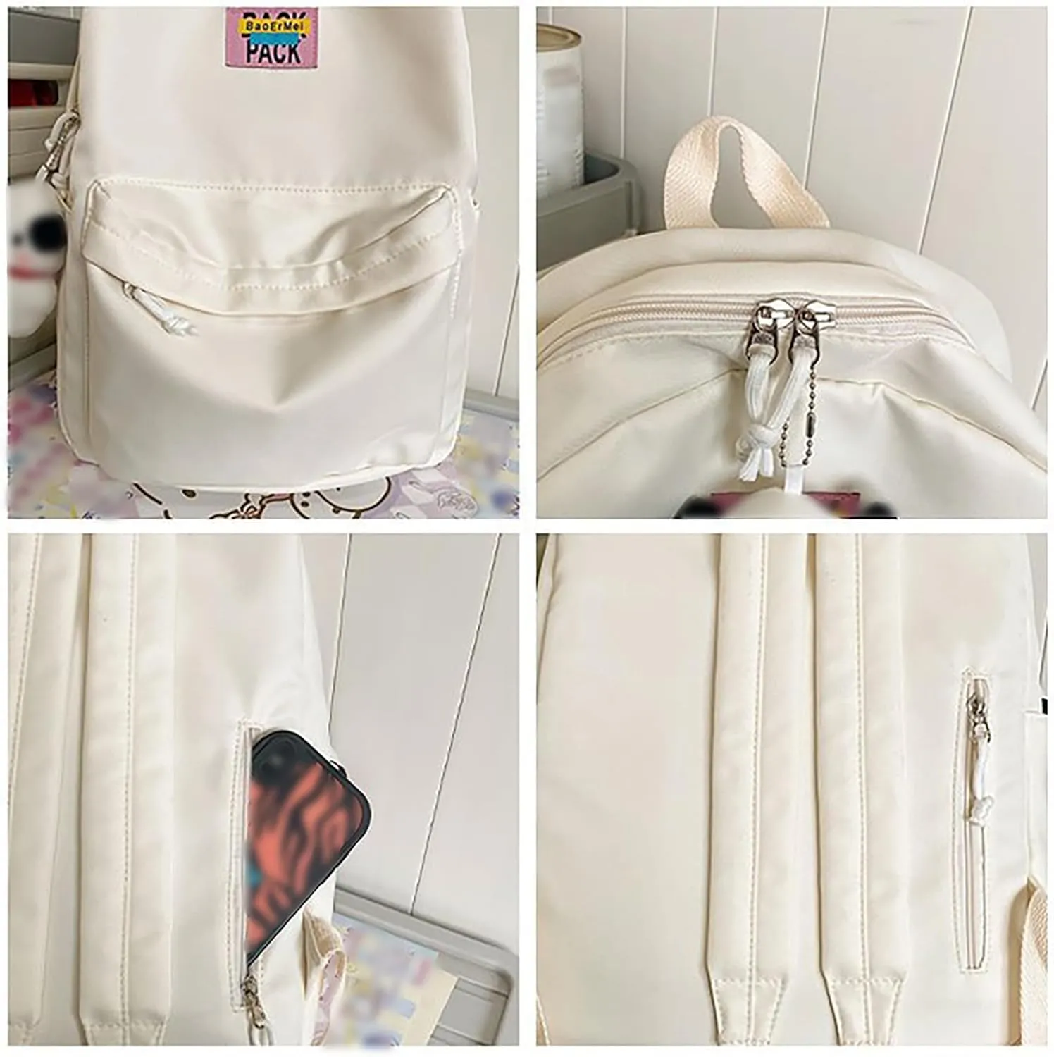 Women's Function Casual Backpack Letter Purse Mobile Phone Messenger Bags Mini Vegan Leather Backpack for Woman(One Size)