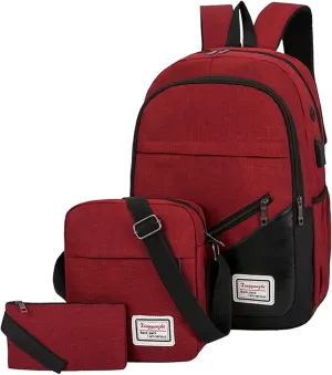 Women's Function Casual Backpack Soft Leather Backpacks Travel Bags Cute Tote Designer Backpack Purse for Women(Red)