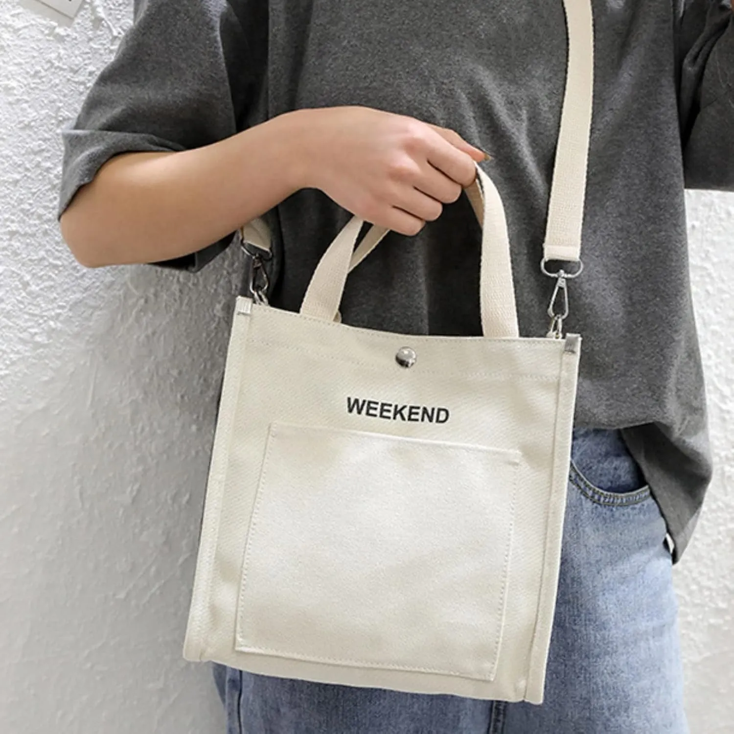 Women's Large Capacity Canvas Handbag Letter Printed Shoulder Messenger Bag Clutch Wallet for Men Leather Bags