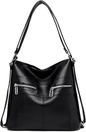 Womens Leather Shoulder Handbags Hobo Totes Top Handle Bag Satchel and Purse for Ladies