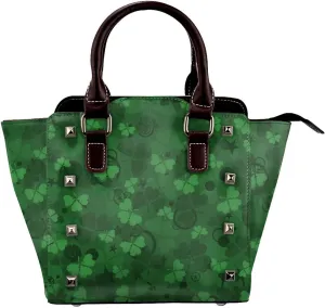 Women's PU Leather Shoulder Bag Handbag Shopping Purse Handle Satchels Studded Totes Clutch Bag
