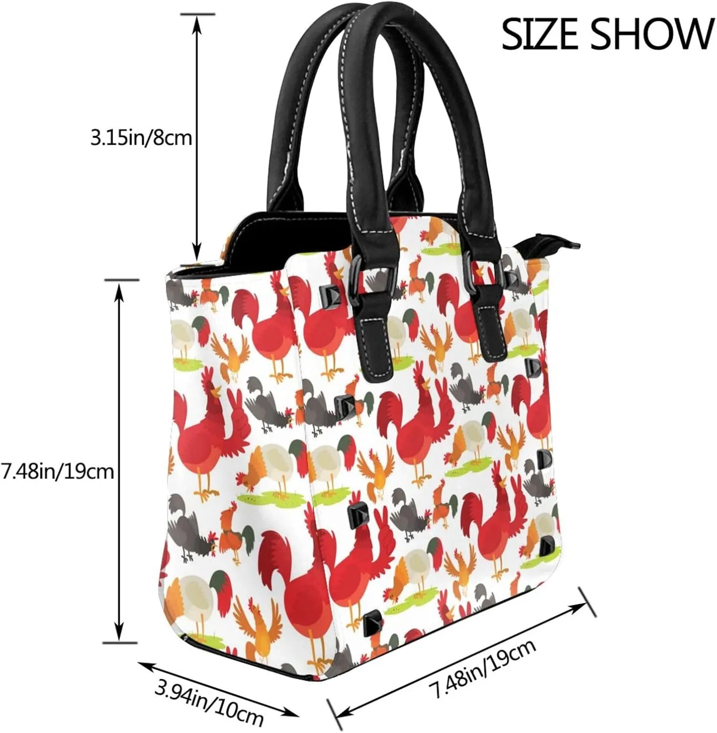 Women's PU Leather Shoulder Bag Handbag Shopping Purse Handle Satchels Studded Totes Clutch Bag