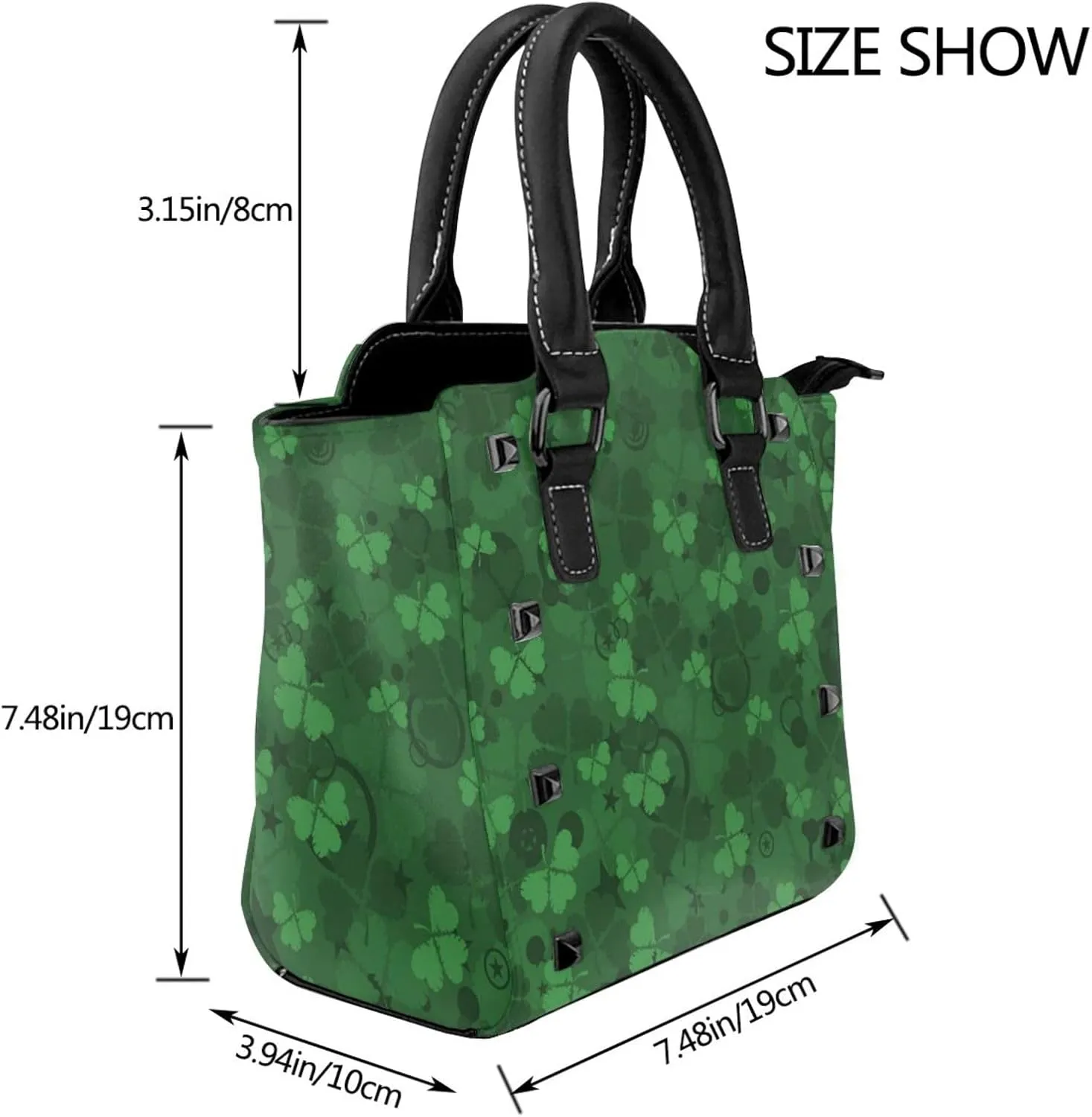 Women's PU Leather Shoulder Bag Handbag Shopping Purse Handle Satchels Studded Totes Clutch Bag