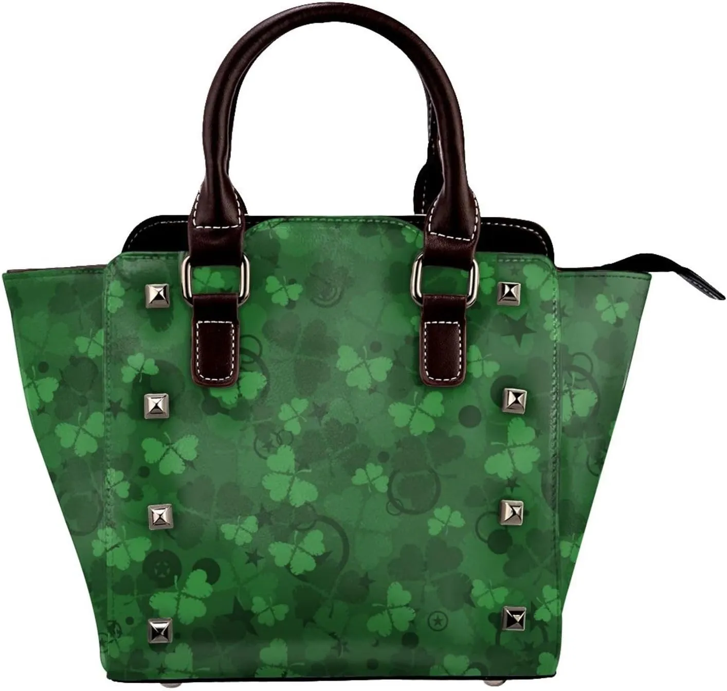Women's PU Leather Shoulder Bag Handbag Shopping Purse Handle Satchels Studded Totes Clutch Bag