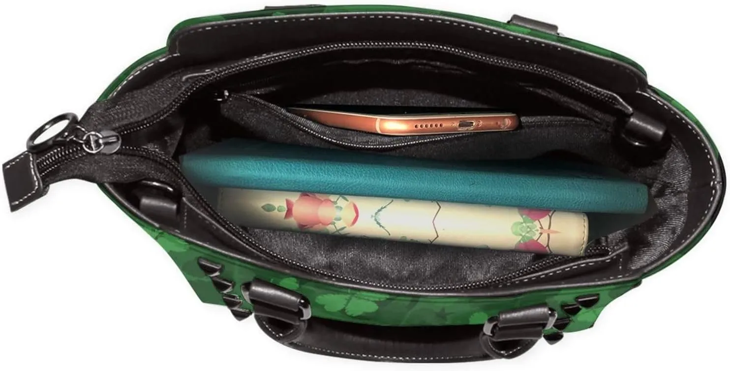 Women's PU Leather Shoulder Bag Handbag Shopping Purse Handle Satchels Studded Totes Clutch Bag