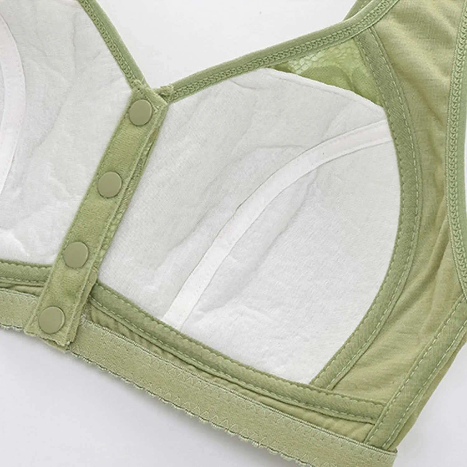 Women'S Sports Solid Color Lace Front Fastening Easy to Wear Bra without Steel Ring Comfortable Breathable Bra, Large