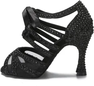 Women's Tango Rumba Latin Dance Shoes - Ballroom Soft Sole Wedding Sandals, 5CM/2Inch Heel Height