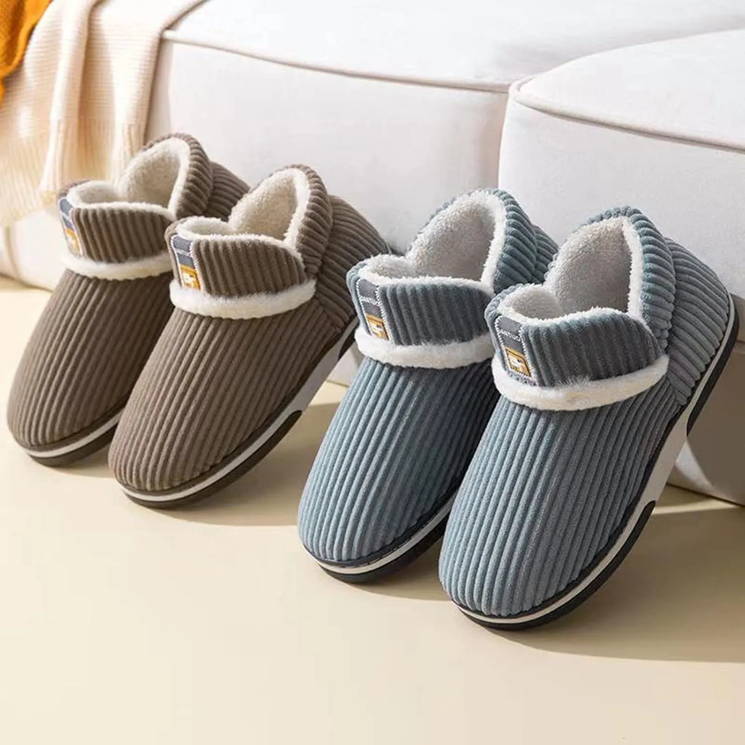 Womens Winter Slippers with Arch Support Winter House Slippers Mens Winter Slippers for Men Wide Feet Plush Slippers for Women Soft Fuzzy Christmas Shower Curtains for Bathroom Gifts for Husband 2023