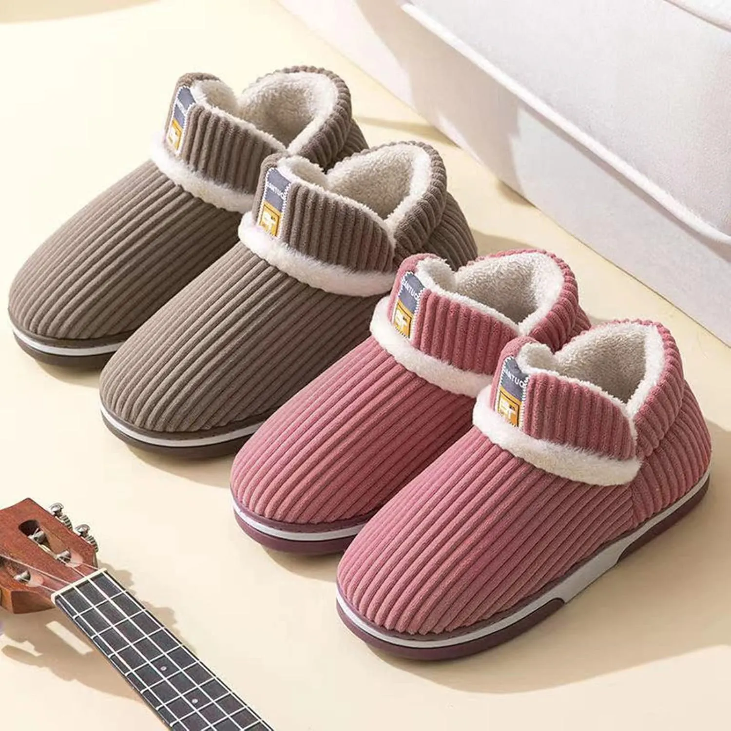 Womens Winter Slippers with Arch Support Winter House Slippers Mens Winter Slippers for Men Wide Feet Plush Slippers for Women Soft Fuzzy Christmas Shower Curtains for Bathroom Gifts for Husband 2023