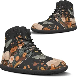 Womens Zero Drop Barefoot Sneakers Wide Toe Box Fashion Comfort Hiking Training Workout Sneakers High Top Athletic Running Beginners Shoes US 6-11.5
