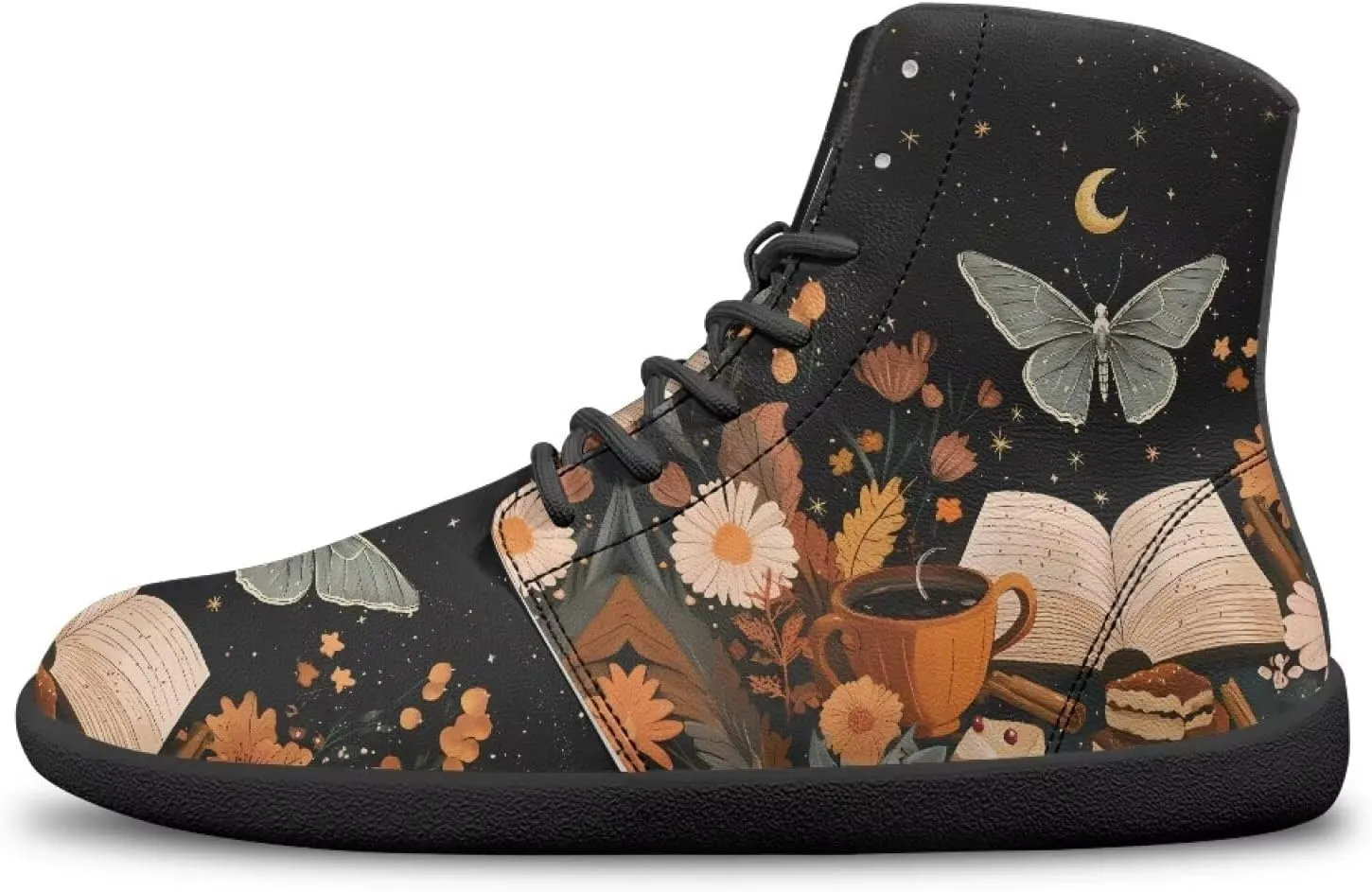 Womens Zero Drop Barefoot Sneakers Wide Toe Box Fashion Comfort Hiking Training Workout Sneakers High Top Athletic Running Beginners Shoes US 6-11.5