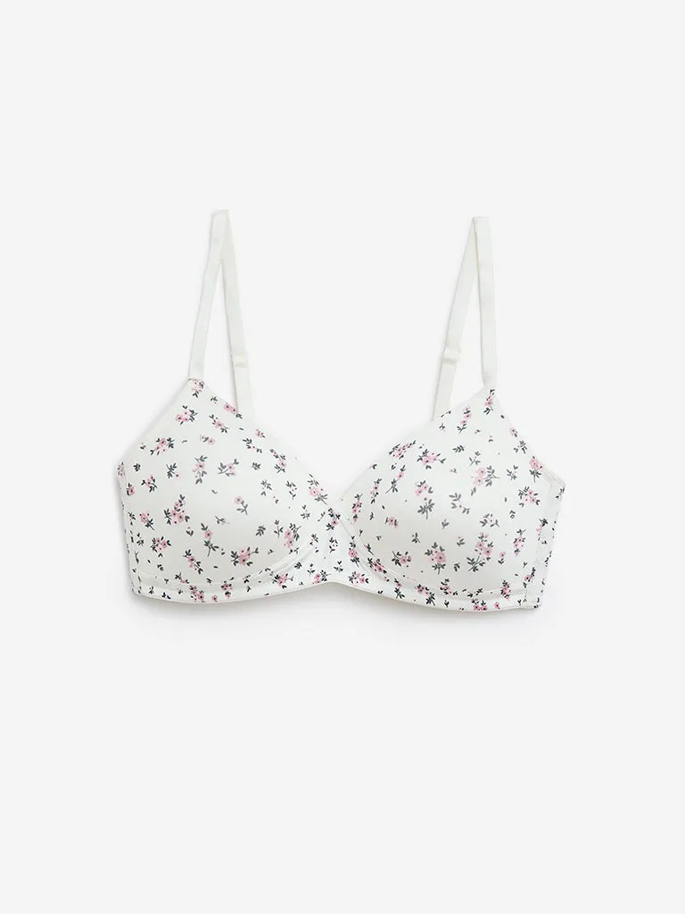 Wunderlove Multicolour Printed Padded Bra - Pack of 2