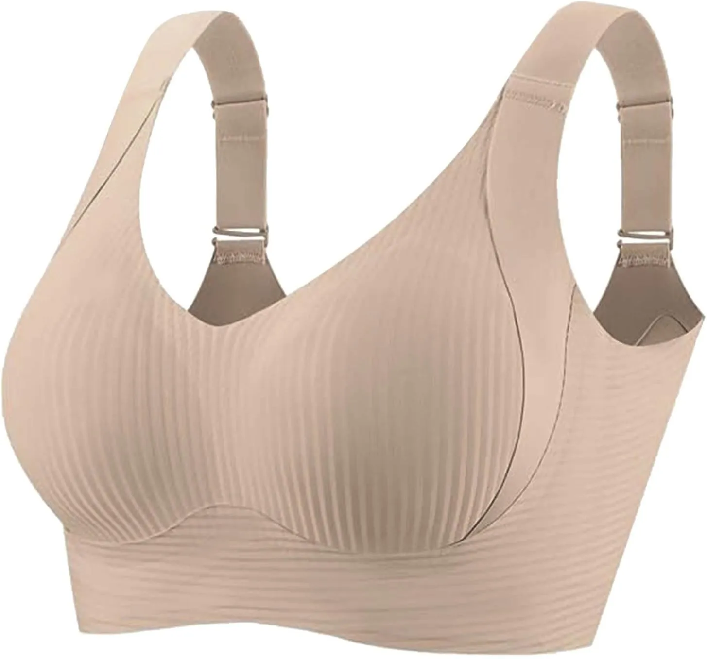 Yifare Invisible Lift Bra, Women's Solid Color Four Rows Adjustable Wireless Bra, Enhanced W Support Adjustment Bras