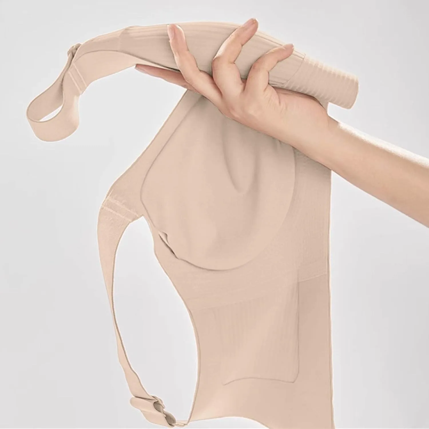 Yifare Invisible Lift Bra, Women's Solid Color Four Rows Adjustable Wireless Bra, Enhanced W Support Adjustment Bras