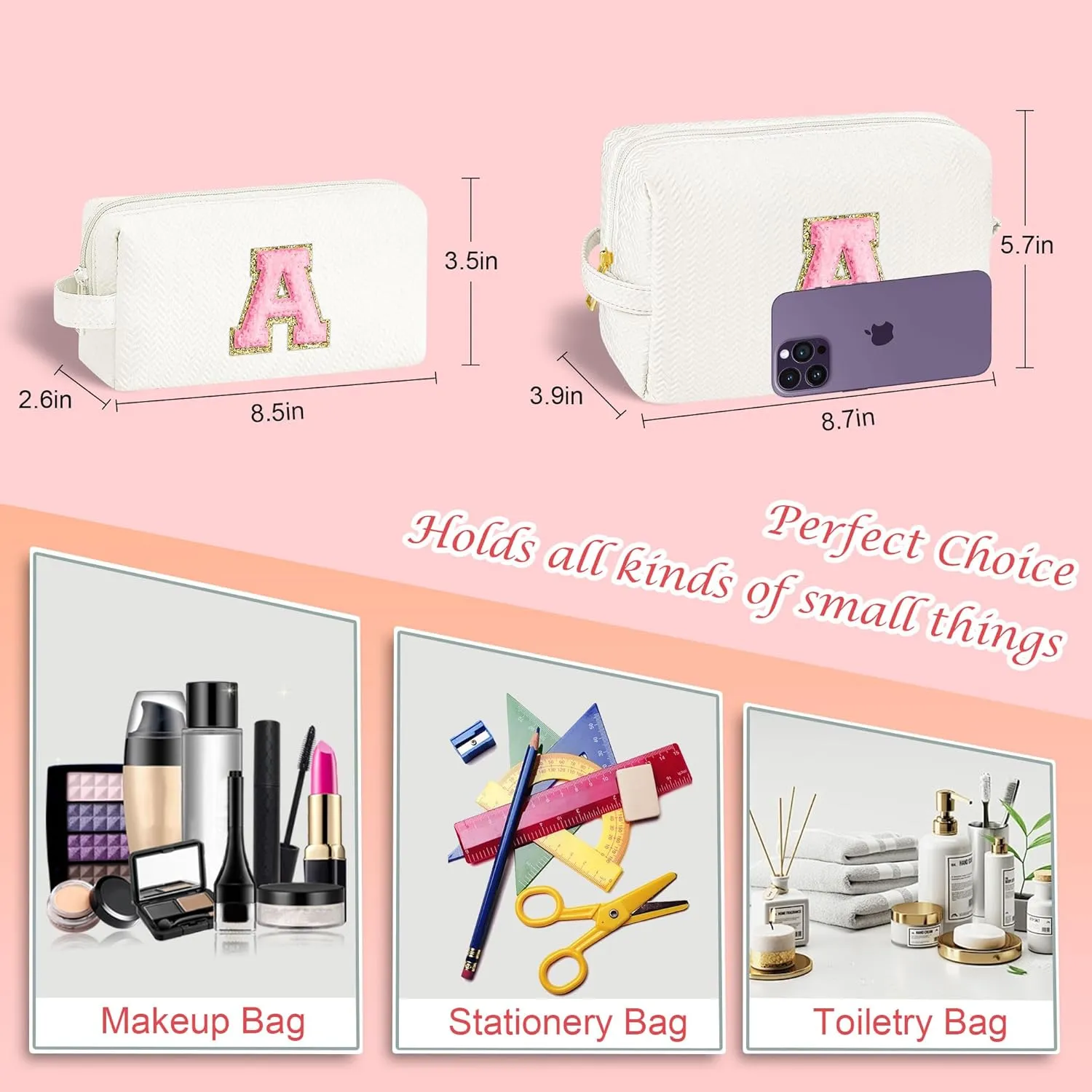 YOOLIFE Travel Makeup Bag Cosmetic Bag, Make Up Bags for Women Skincare Makeup Bag Organizer Toiletry Bag Personalized Gifts for Women Her Teen Girlfriend Best Friend Birthday Gifts for Mom Teacher T
